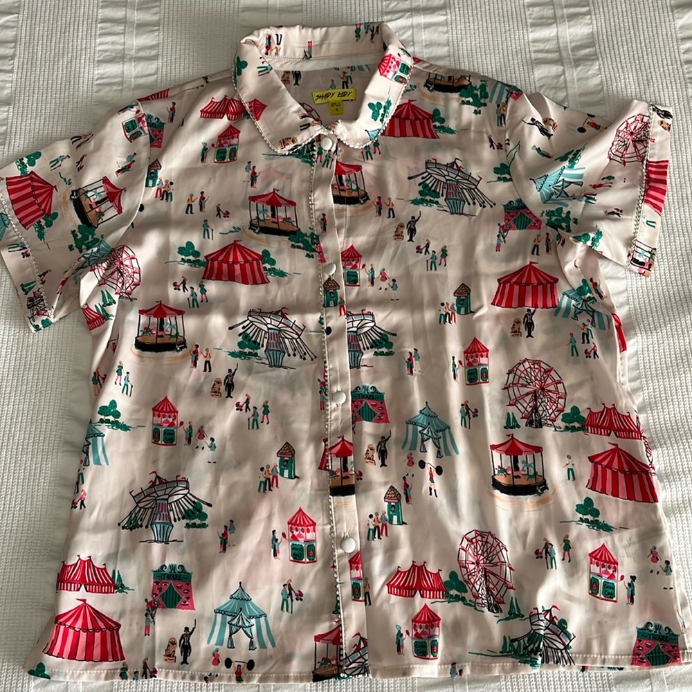EUC satin pajama top